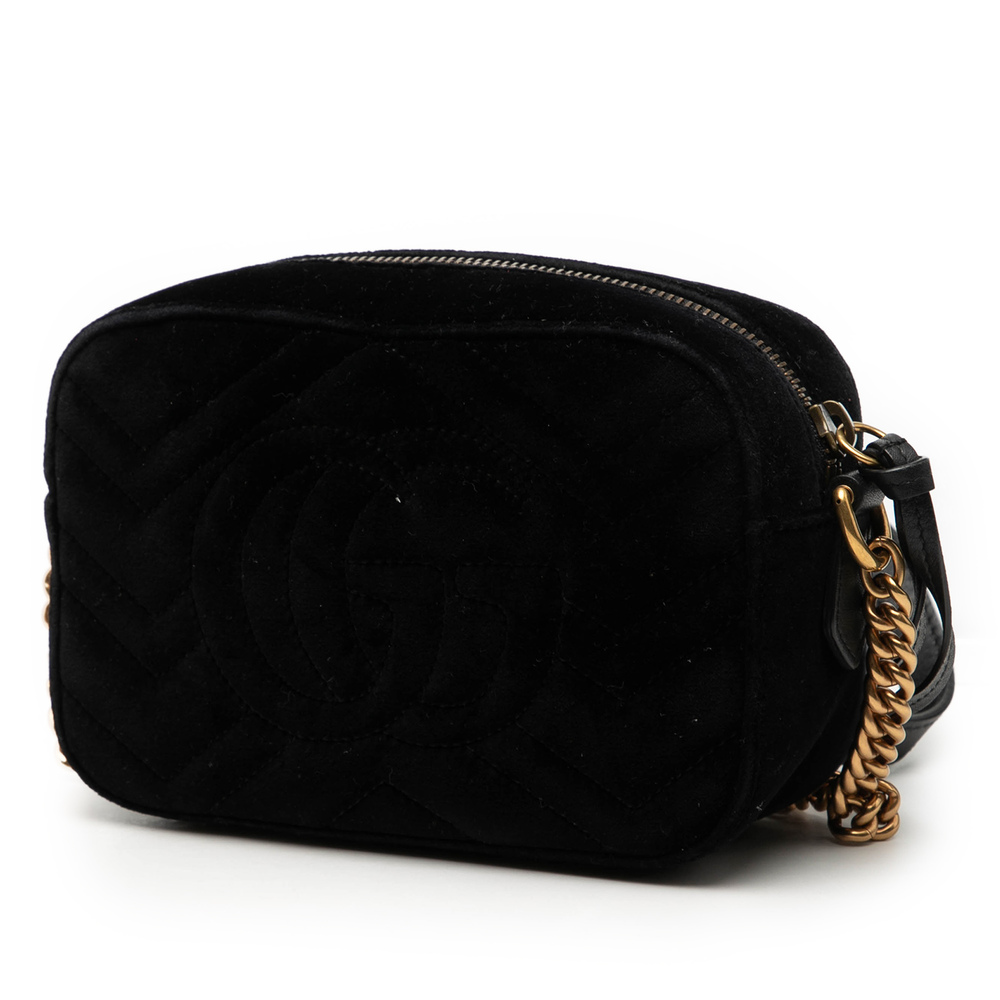 Pre-Loved Gucci Mini GG Marmont Crystal Embellished Matelasse Velvet Crossbody - Picture 2 of 7